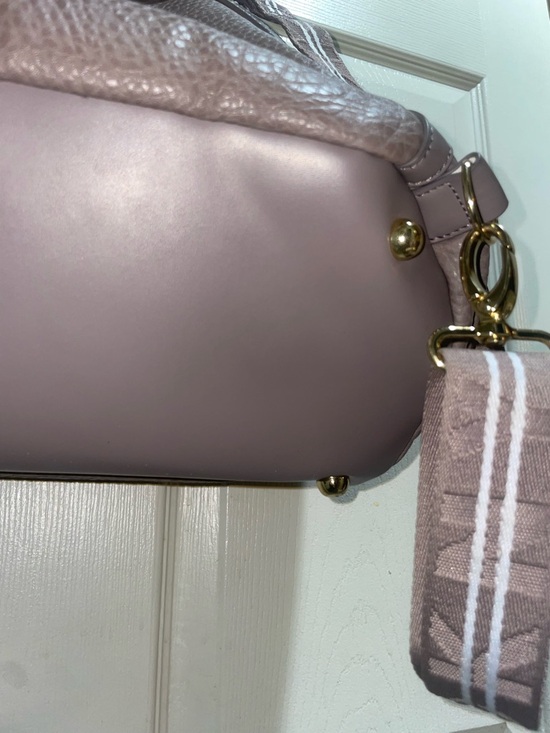 DKNY Taupe Gray Mauve Pebbled Leather Backpack Gold Hardware Multi Pocket main image 15